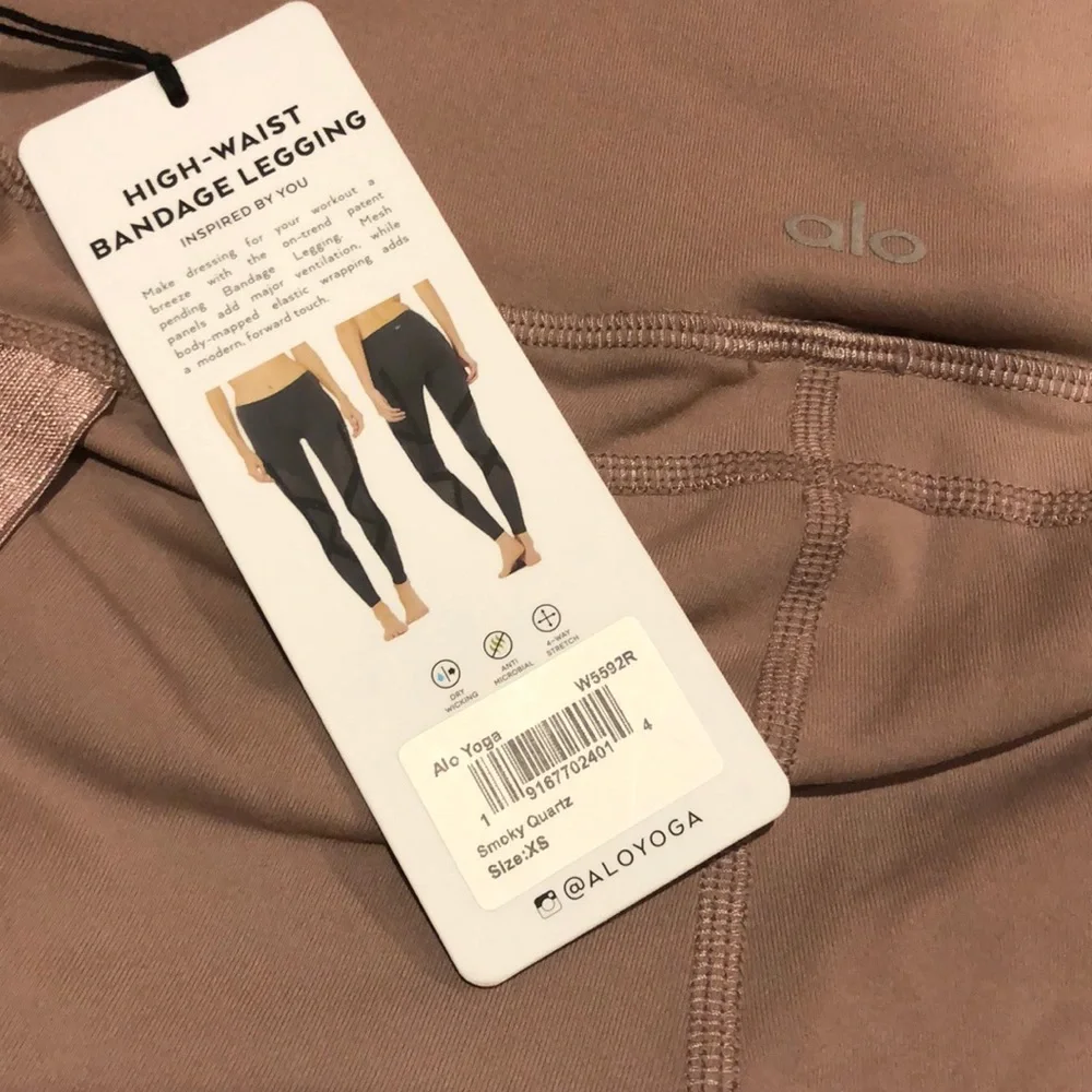 Alo High-Waist Bandage Legging Size XS/Smoky Quartz